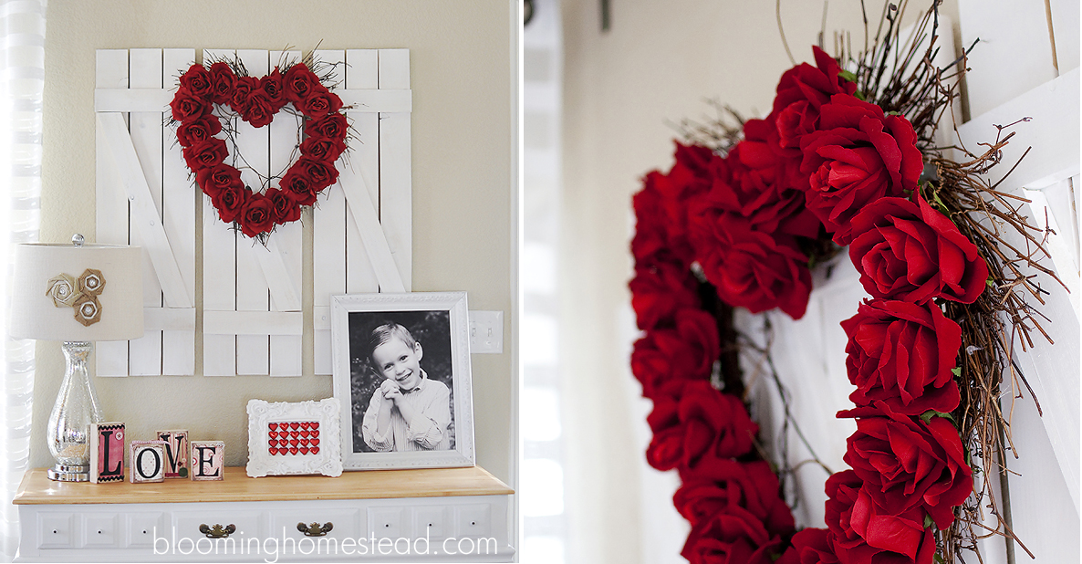 Red wreath for Valentines Day