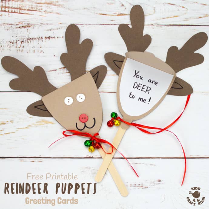 Reindeer puppets cards
