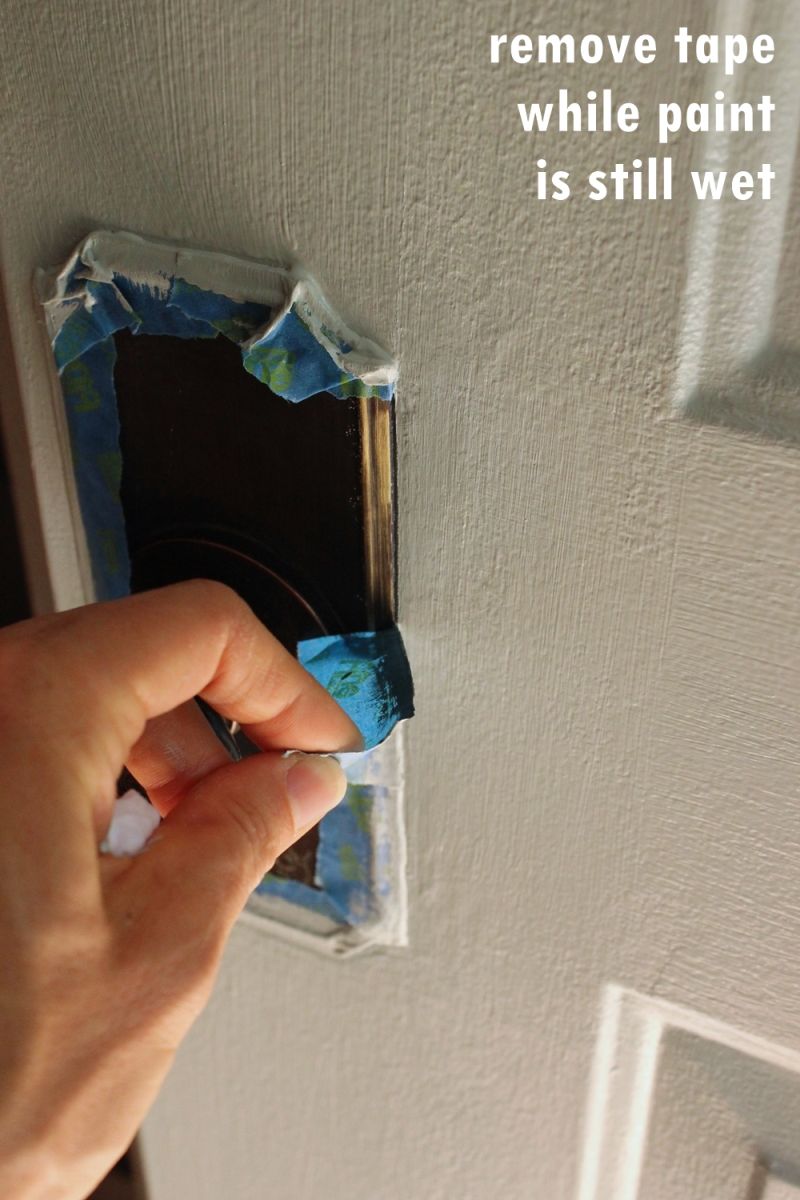 Remove any tape from door carefully