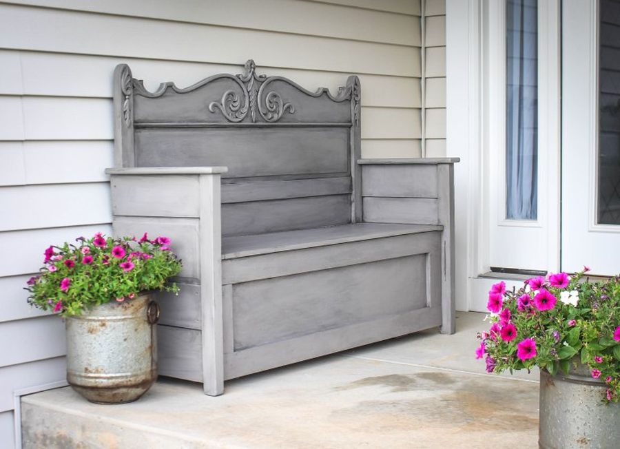 Repurposed Headboard Bench