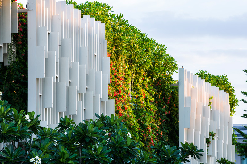 Resort Spa Covered with Plants Angle