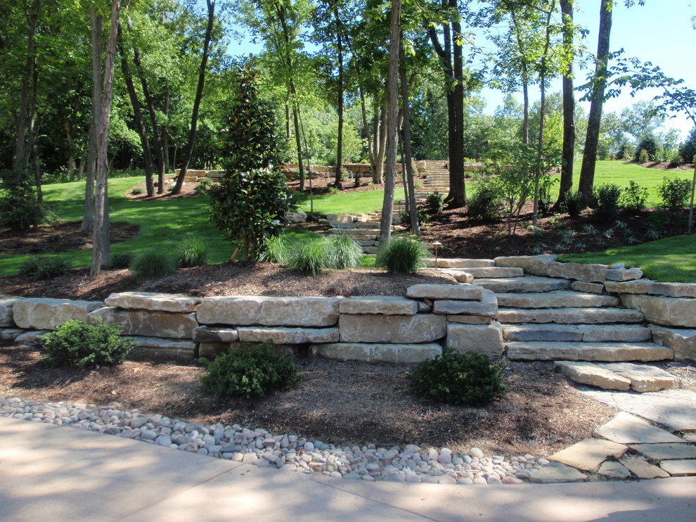 Retaining Wall with Slab Stairs