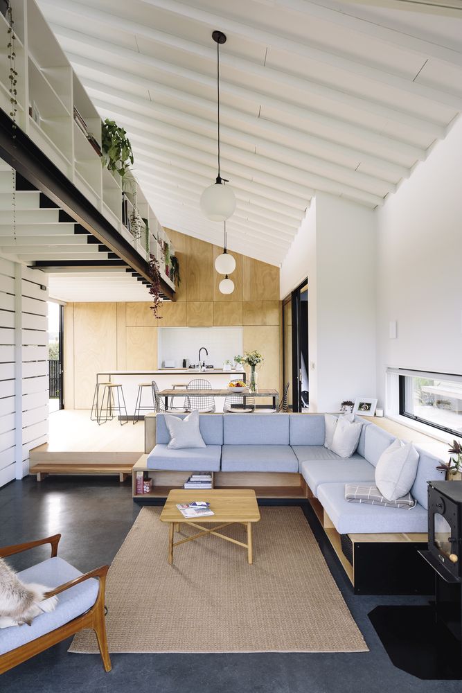 River Retreat House with plywood interior - Edwards White Architects- decor