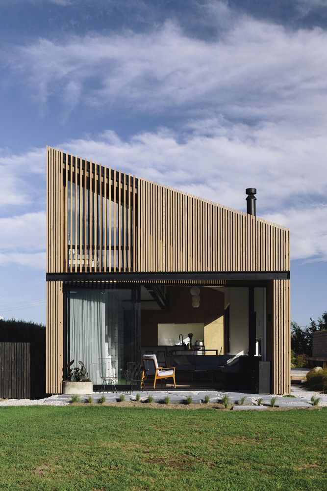 River Retreat House with plywood interior Edwards White Architects