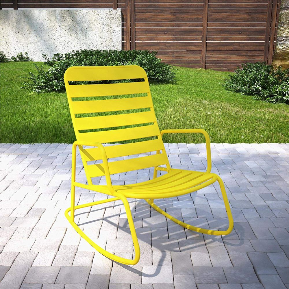 Roberta Outdoor Rocking Chair, Yellow