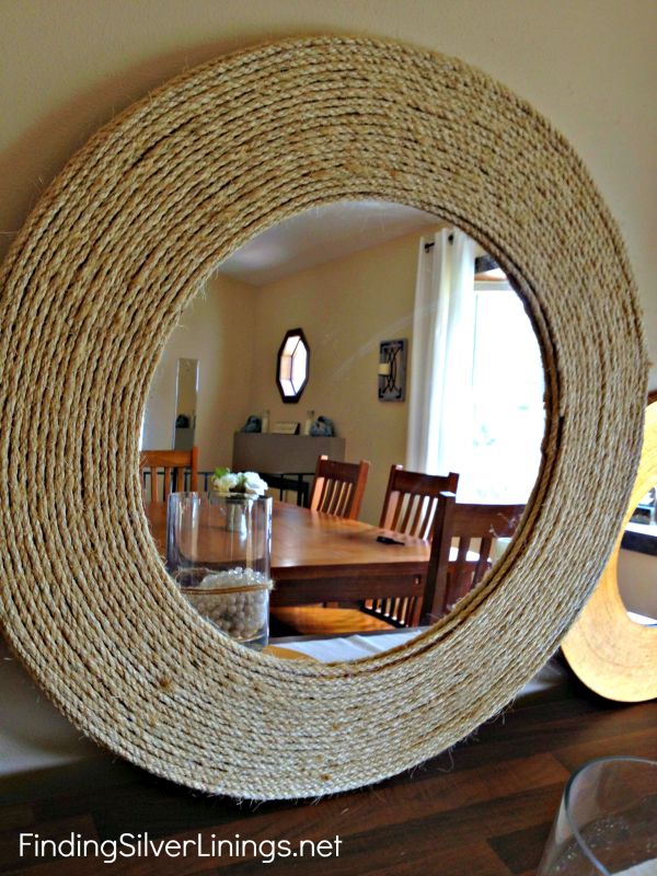 Rope-wrapped mirror