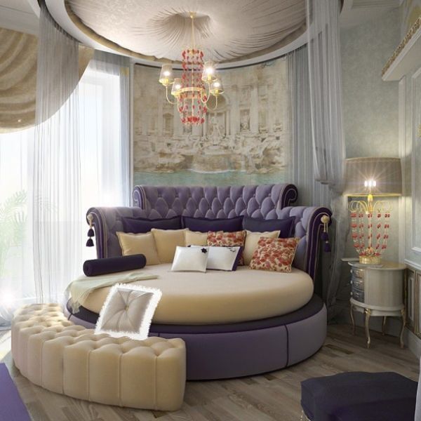 Round beds purple and purple