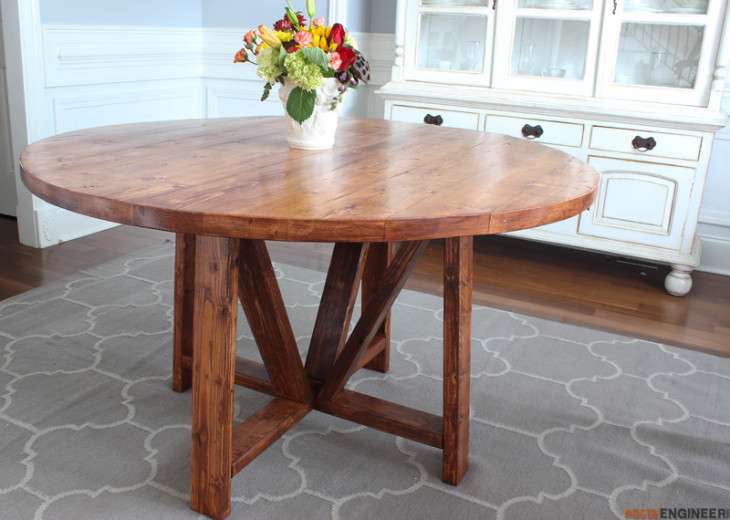 Round trestle dining table