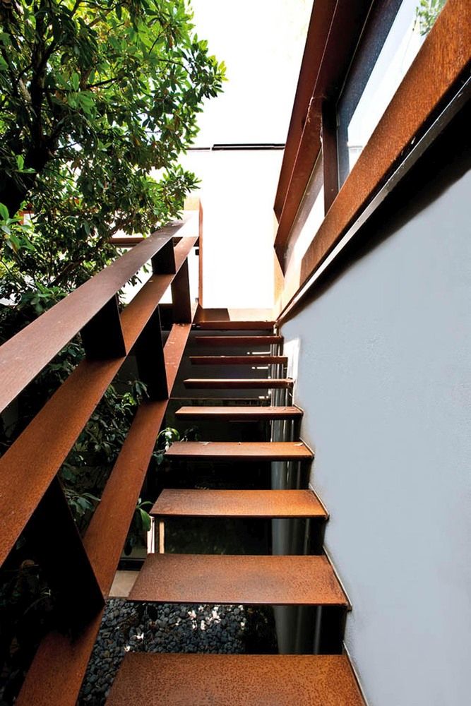 Rugged Steel Staircase Railing