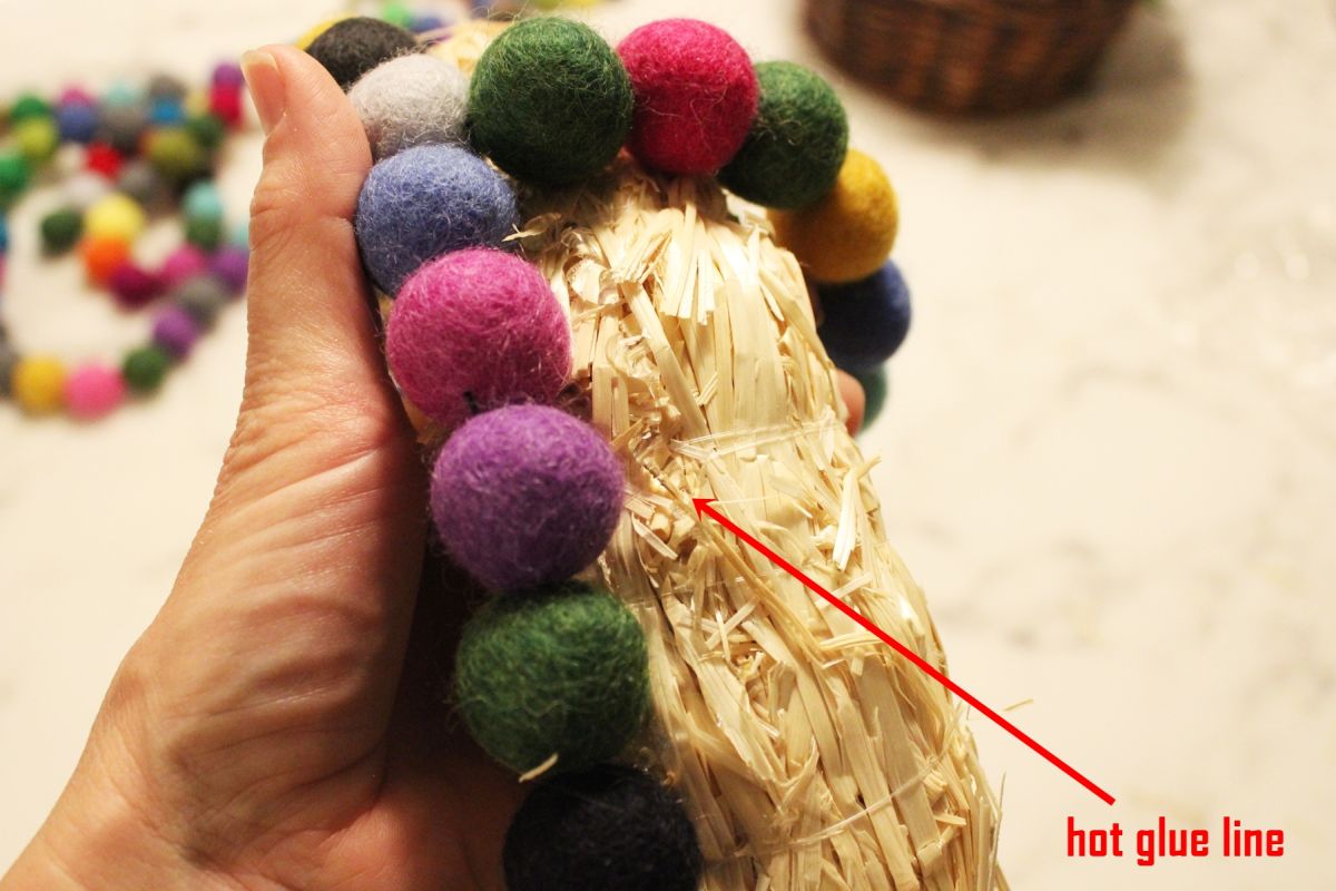 Run a generous bead of hot glue