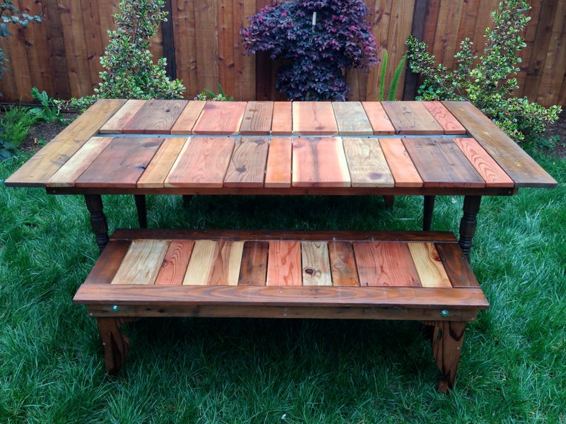 Rustic Reclaimed Wood Picnic Table