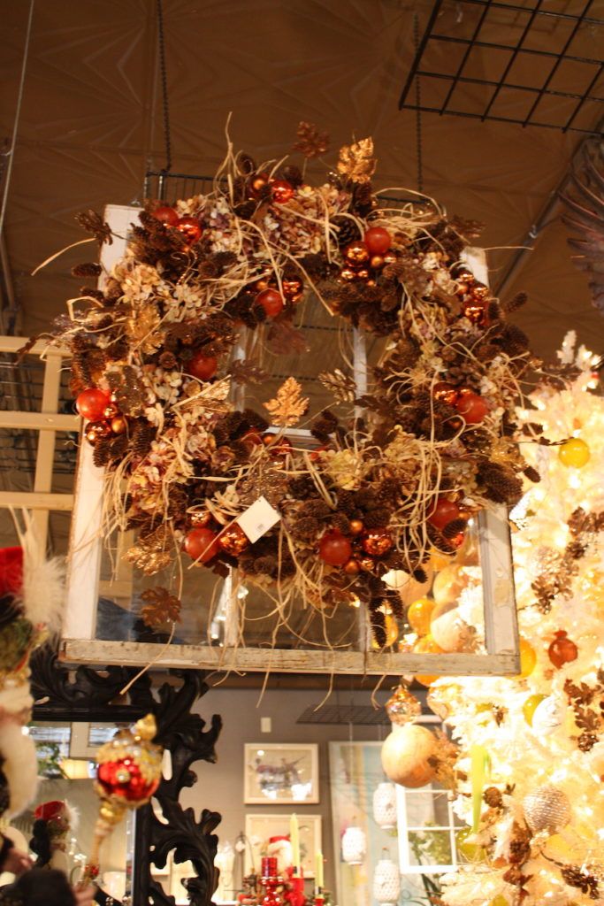 Try a wreath that works for Thanksgiving as well as Christmas.