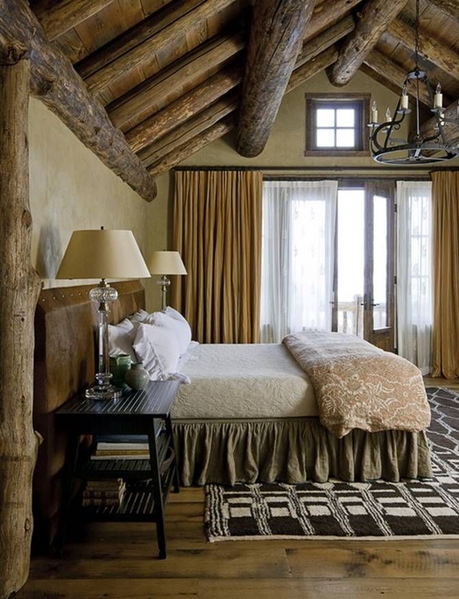 Rustic bedroom mix print