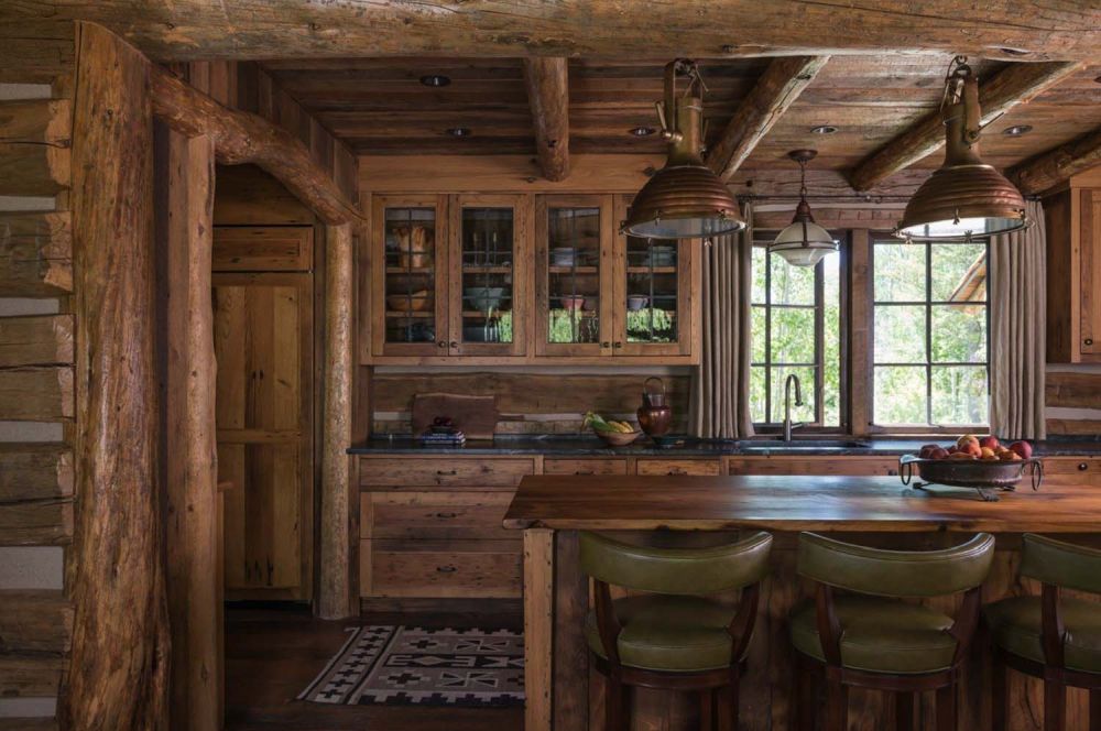 Wood is the dominant element throughout the house.