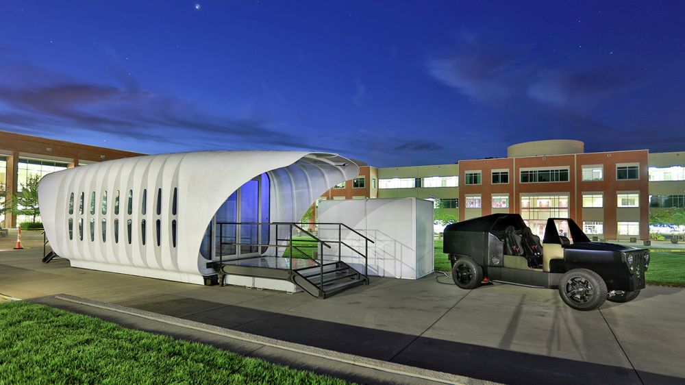 SOM 3D Printed Building side view