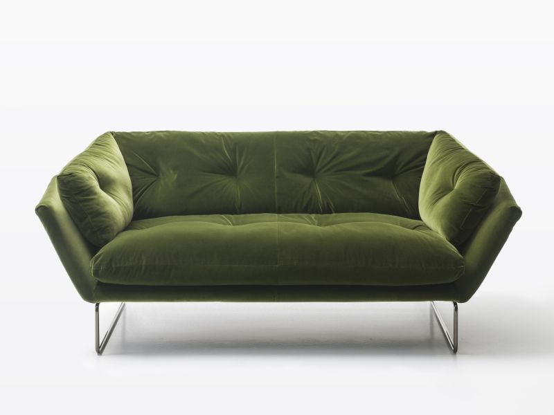 Saba Italia New York Style Couch in Green Emerald 1