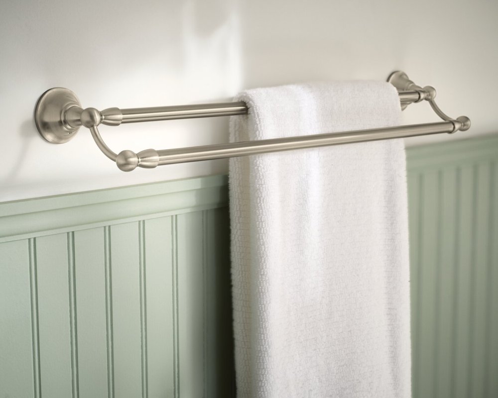 Sage double wall mounted towel bar