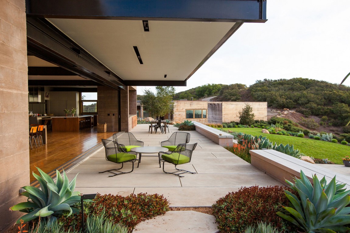 Santa Barbara County House Patio concrete floor