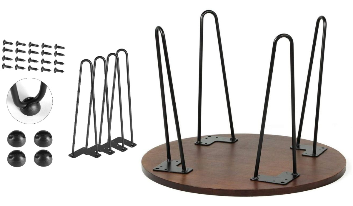 Satin Black Hairpin Coffee Table Leg