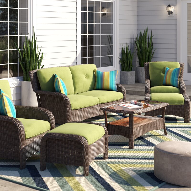 Sawyer 6 Piece Sunbrella Sofa Seating Group with Sunbrella Cushions