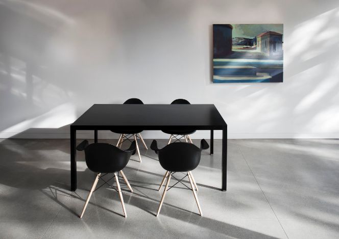 Scandinavian inspired black dining table