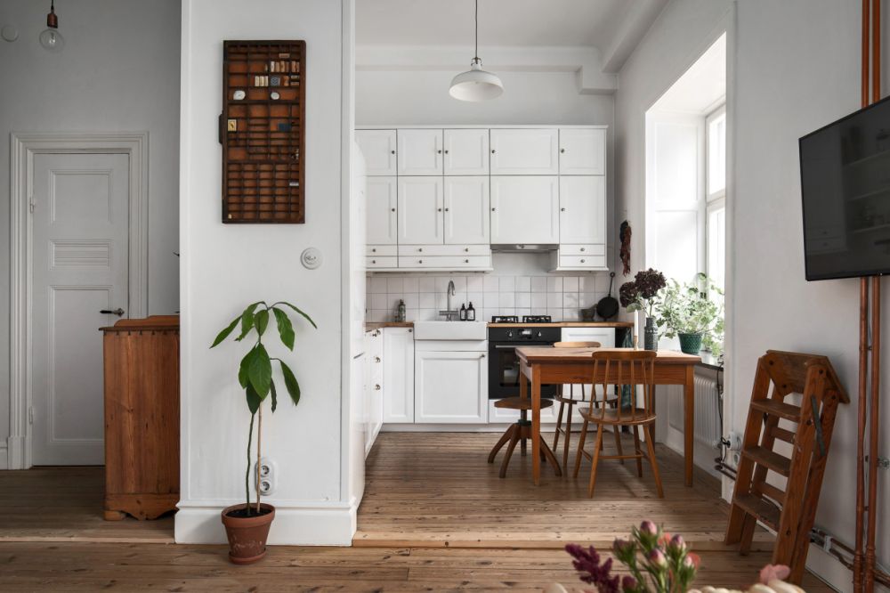 Scandinavian modern kitchen layout