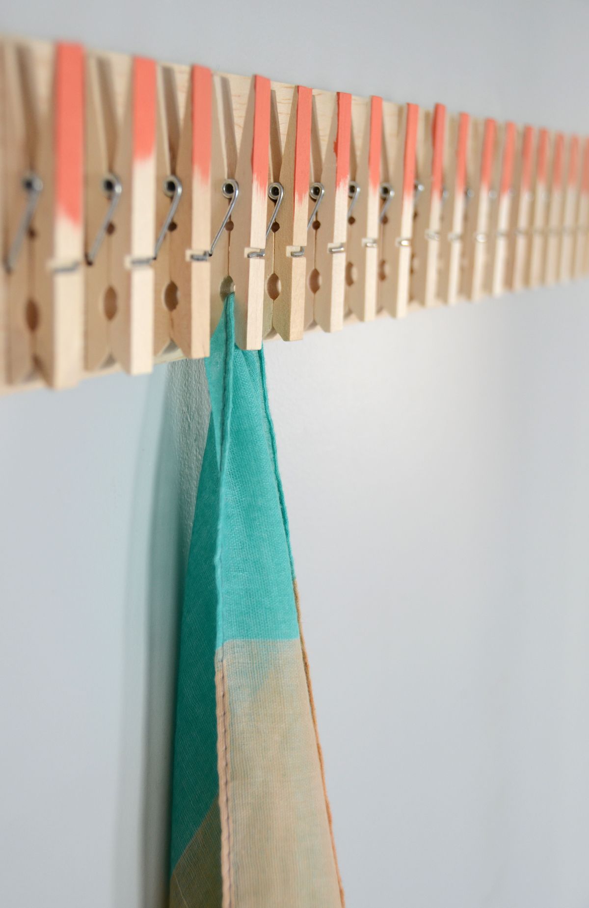 Scarf hanger from Clothespin