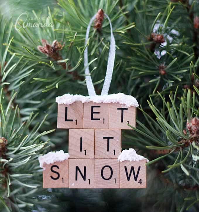Scrabble tile ornament