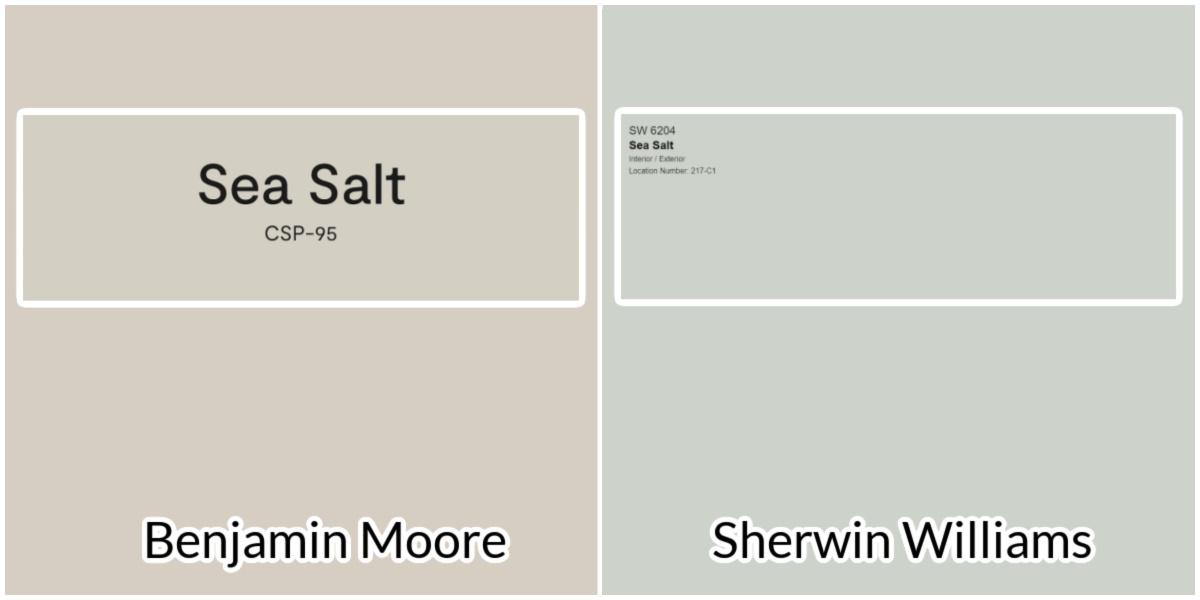 Sea Salt Benjamin Moore vs Sherwin Williams Sea Salt