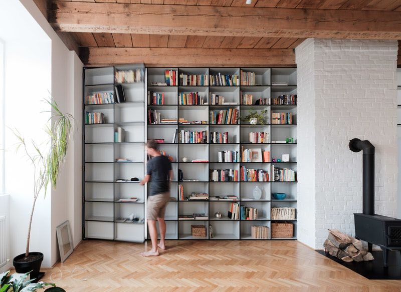 Bedroom Behind the Murphy Door Bookcase