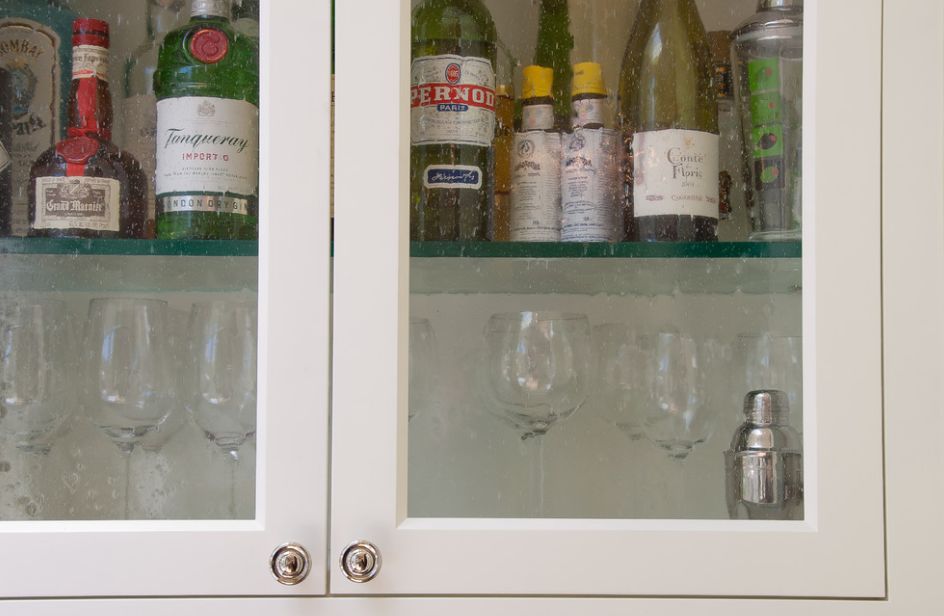 Seeded kitchen glass doors cabinets