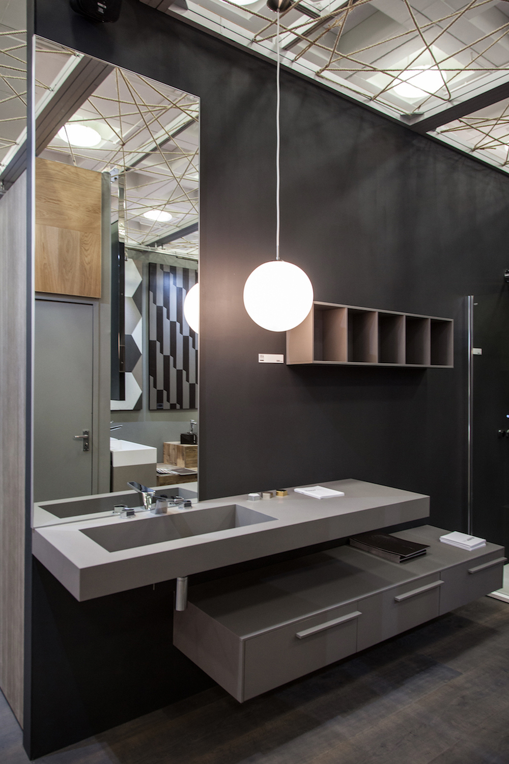 Separated vanity and sink