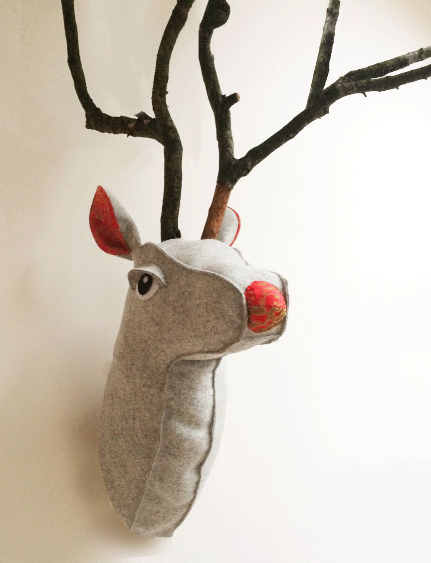 Sew along Rudolph – faux taxidermy head pattern tutorial