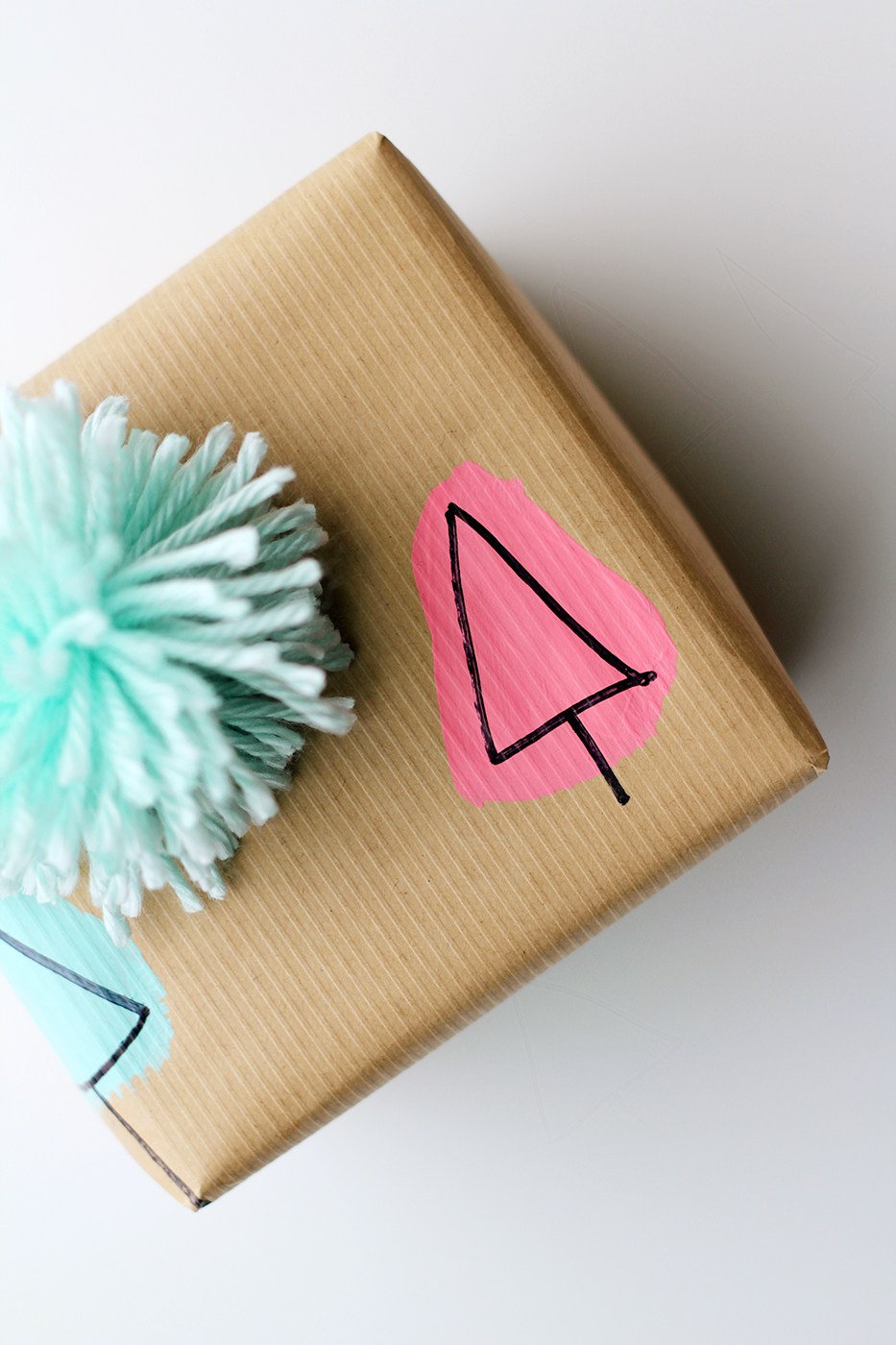 Sharpie Trees on Brown paper for Gifts