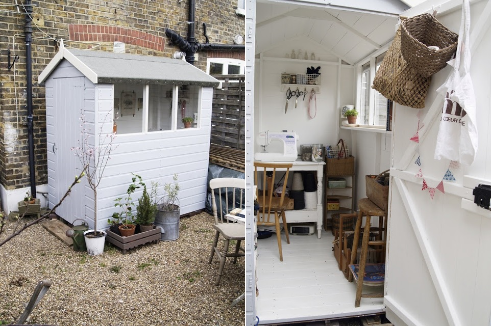 She shed garden sewing room