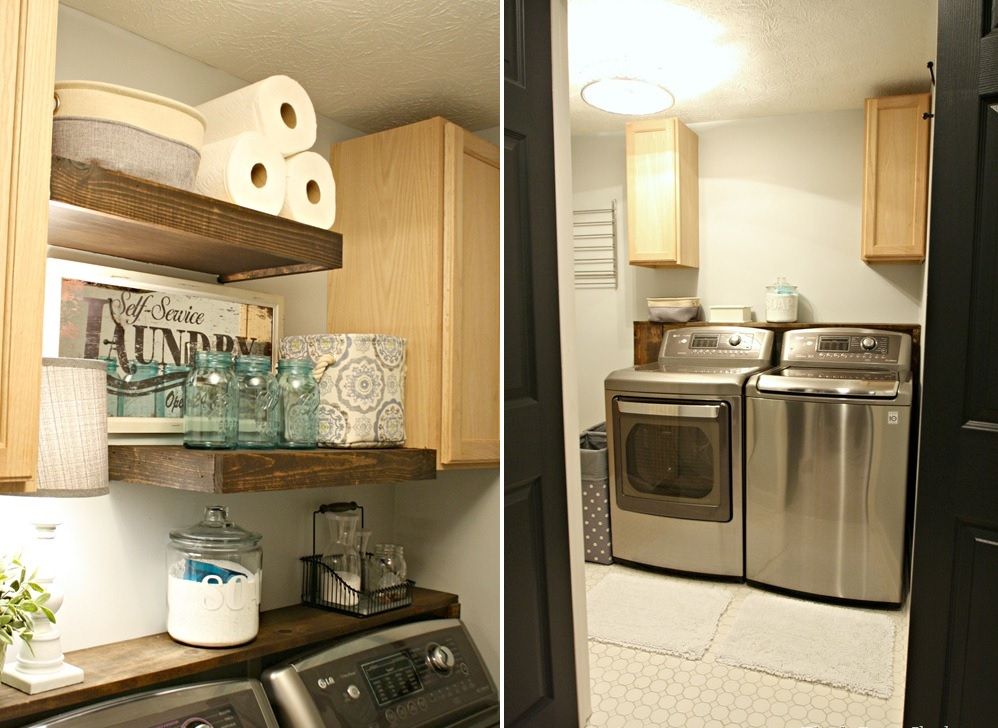 Shelves on the laundry room