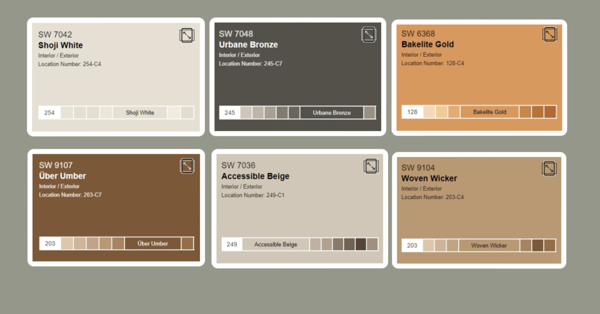 Sherwin Williams Evergreen Fog Coordinating Paint Colors