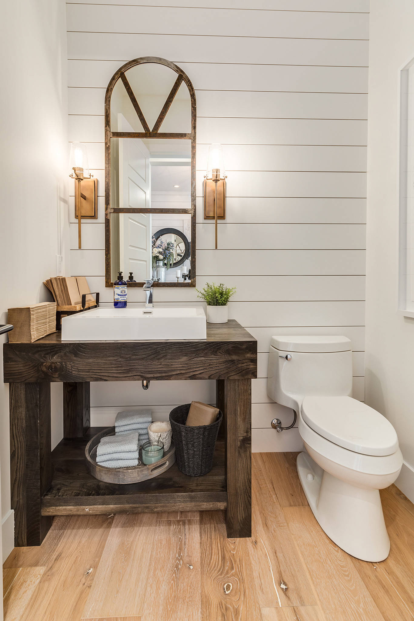 Bathroom Shiplap Accent Wall