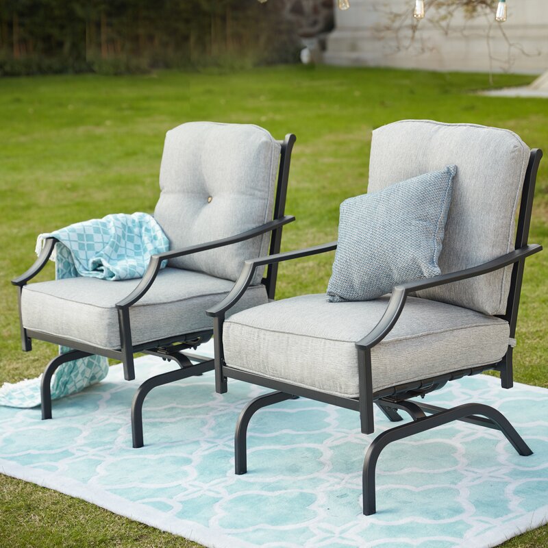 Siemens Outdoor Spring Rocking Chair with Cushions