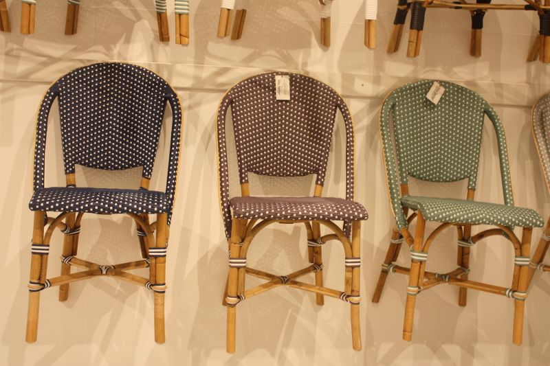 Sika's bistro style Sofie chairs are moved, yet from a distance look like they're polka-dotted. These would be so fun for an intimate dining space that's cozy with a touch of playfulness. The company's Affäire chairs -- including the Sofie -- are meant for covered areas outside in summertime and for indoor use. The can withstand a rain show, but not constant rain, and cannot be left outdoors in winter.