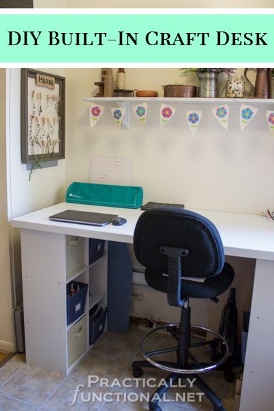 Simple DIY Built-In Craft Desk