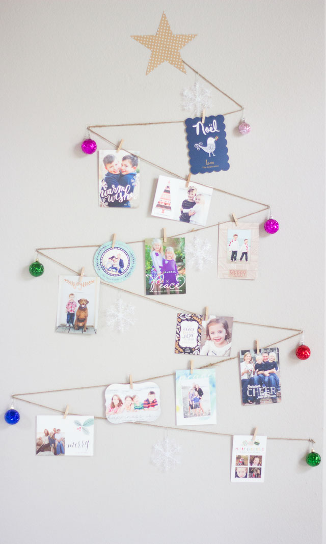 Simple DIY Holiday Card Display String Art