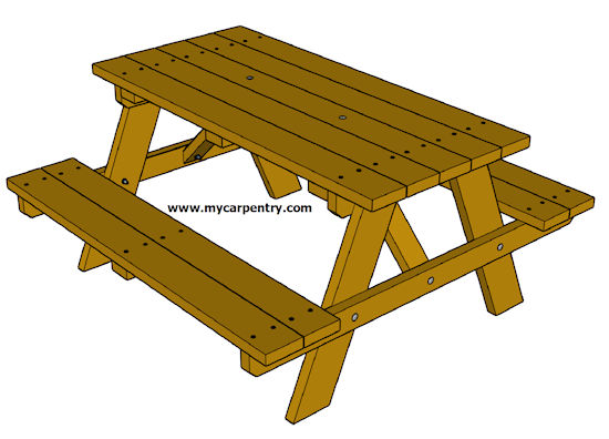 Simple Five-Foot Picnic Table