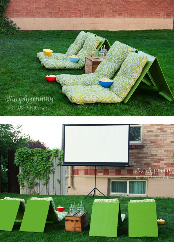 Simple backyard seating on the lawn