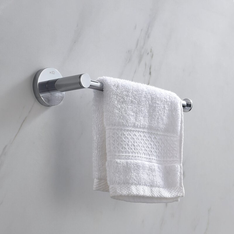 Simple chromed wall mounted towel bar