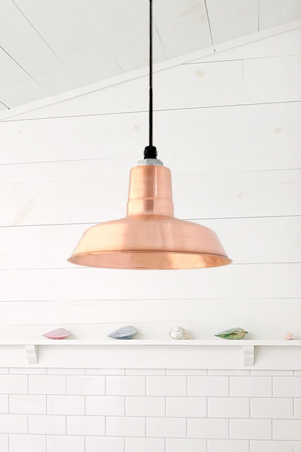 Simple copper pendant light