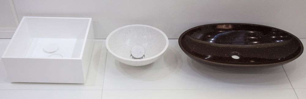 Sink and bowls in different shapes