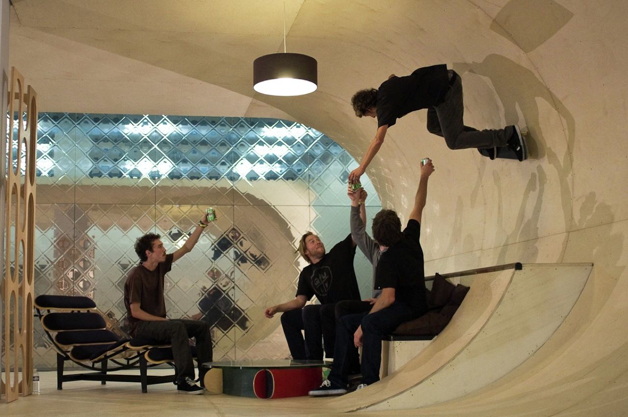 Skate concept house by Francois Perrin and Gil Lebon Delapointe indoor