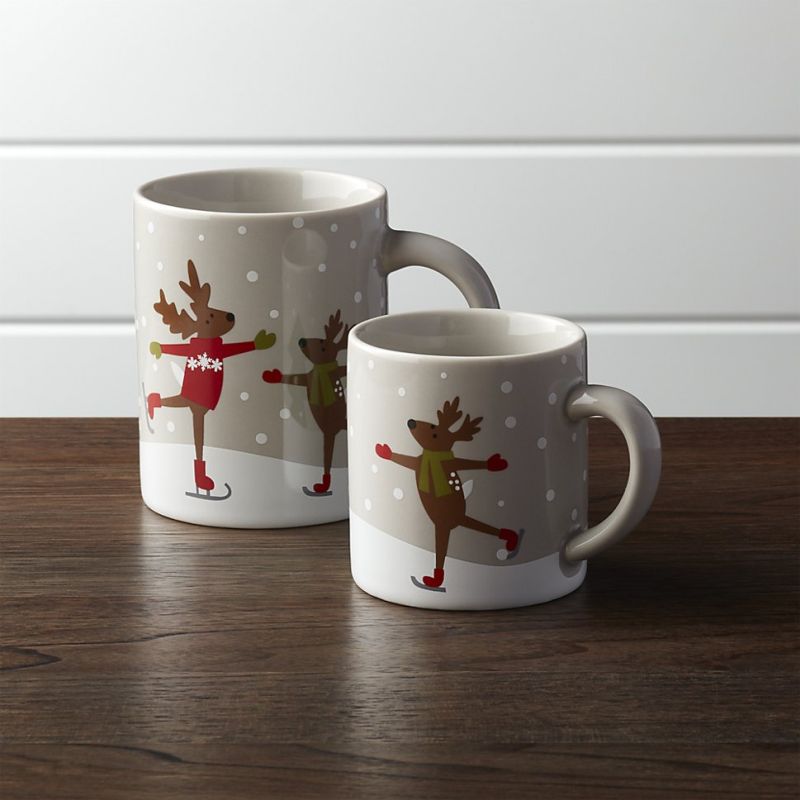 Skating Reindeer Mugs