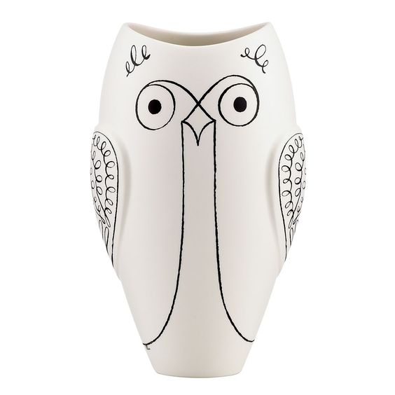 Sketched owl vase